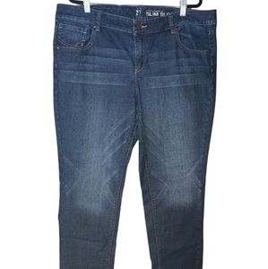 New York & Company slim slouch low waist jeans size 16